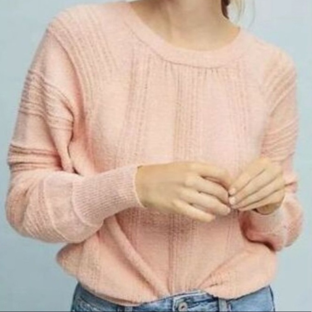Anthropologie- Meadow Rue Pink Pullover Sweater